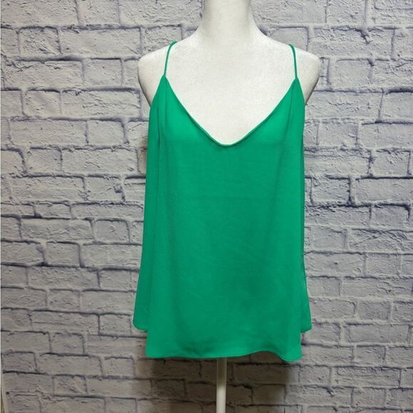 J. Crew Cami Racerback green tank top blouse size M - Picture 1 of 9